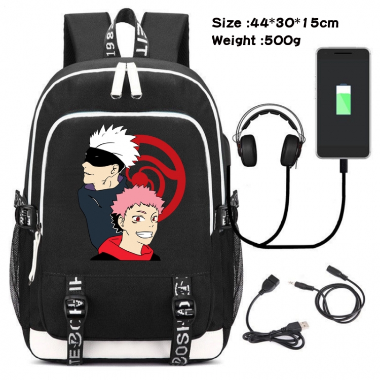 Jujutsu Kaisen Printed travel canvas backpack USB charging student school bag