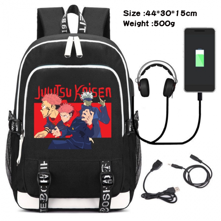 Jujutsu Kaisen Printed travel canvas backpack USB charging student school bag