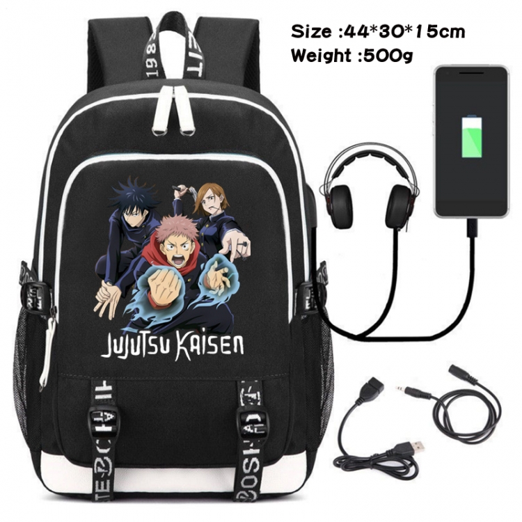 Jujutsu Kaisen Printed travel canvas backpack USB charging student school bag
