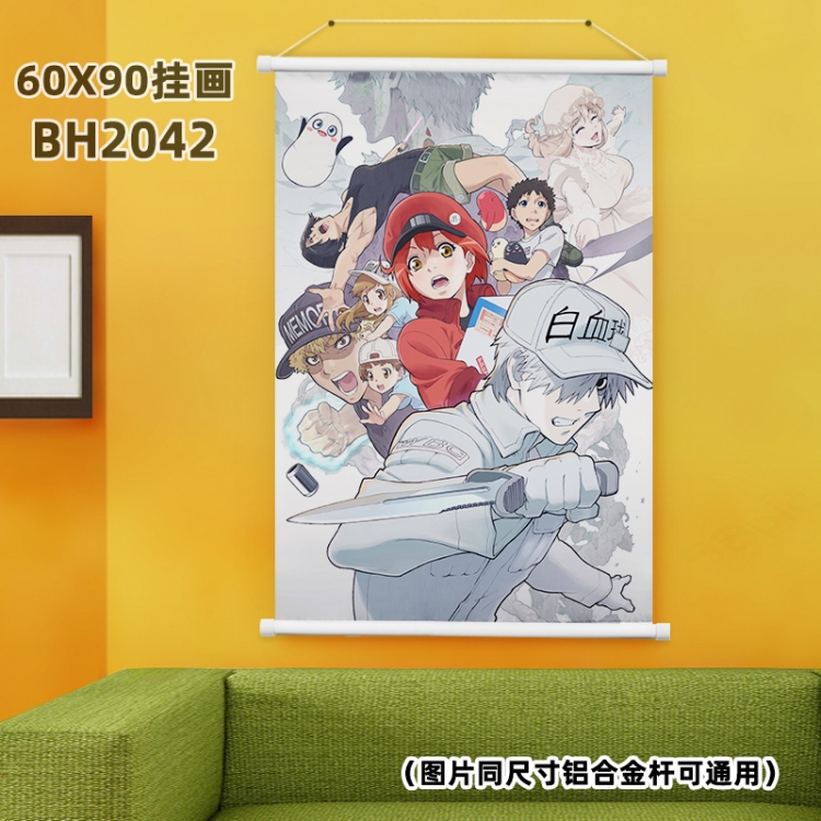 Working cell White plastic pole hanging picture 60X90CM BH2042