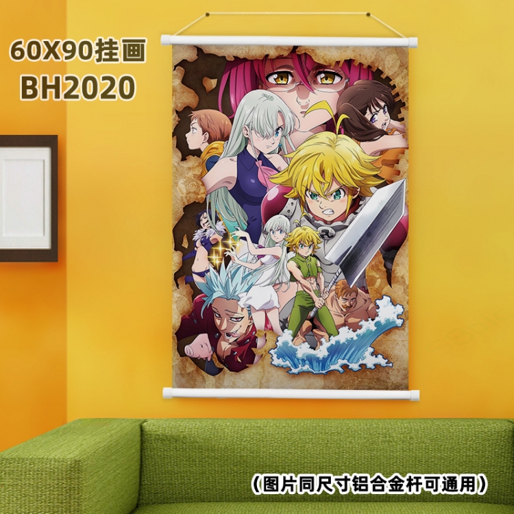 The Seven Deadly Sins White plastic pole hanging picture 60X90CM BH2020