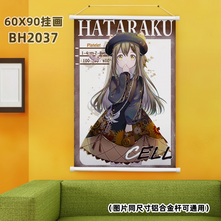 Working cell White plastic pole hanging picture 60X90CM BH2037