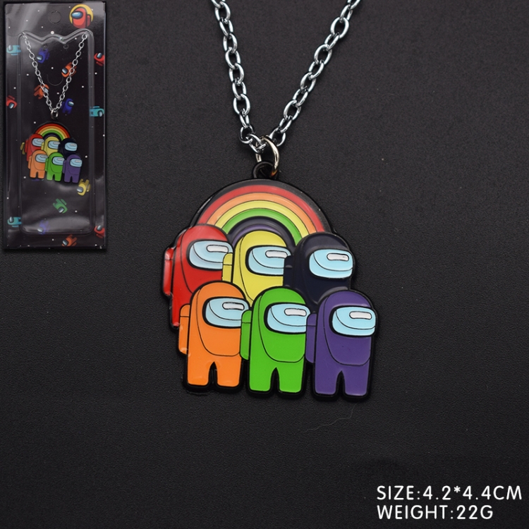 Among us Game cartoon metal necklace pendant