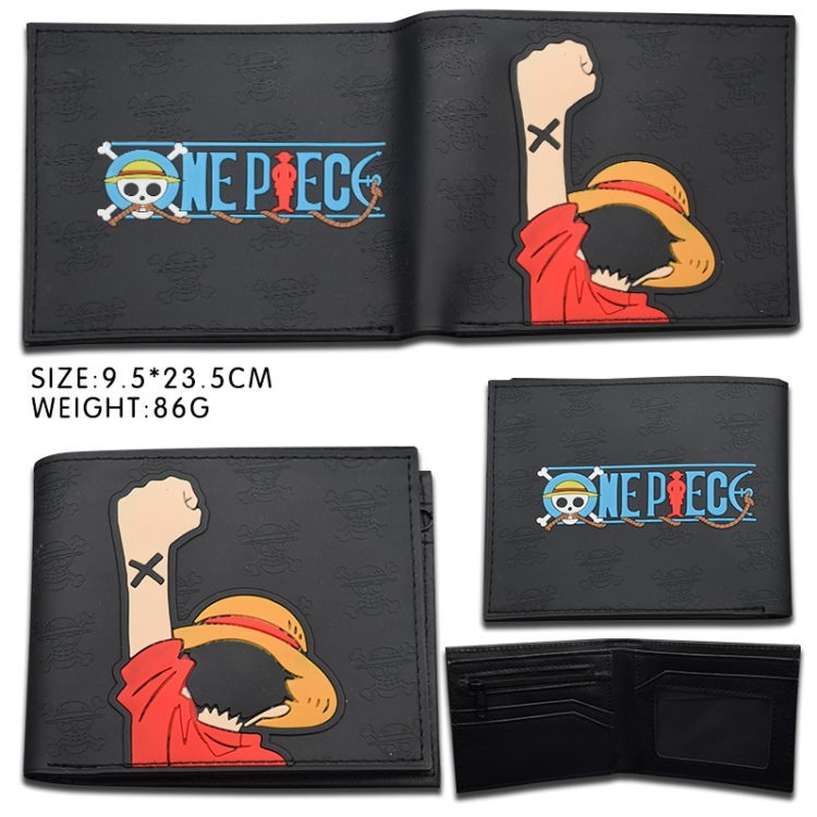 One Piece  PVC short two fold Wallet 9.5X23CM 86G 