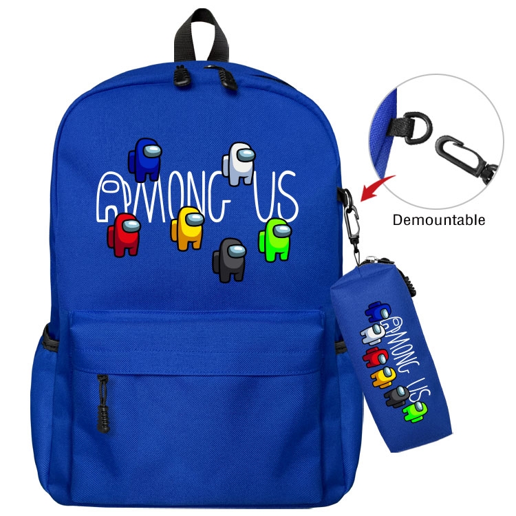 AMONG-US Cartoon student school bag backpack Pencil Bag combination