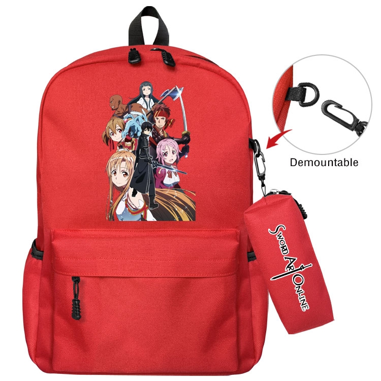  Sword Art Online Cartoon student school bag backpack Pencil Bag combination