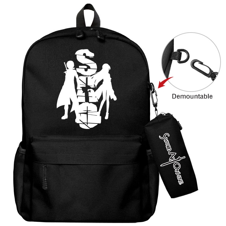  Sword Art Online Cartoon student school bag backpack Pencil Bag combination