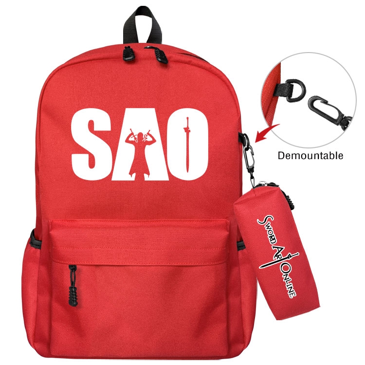  Sword Art Online Cartoon student school bag backpack Pencil Bag combination