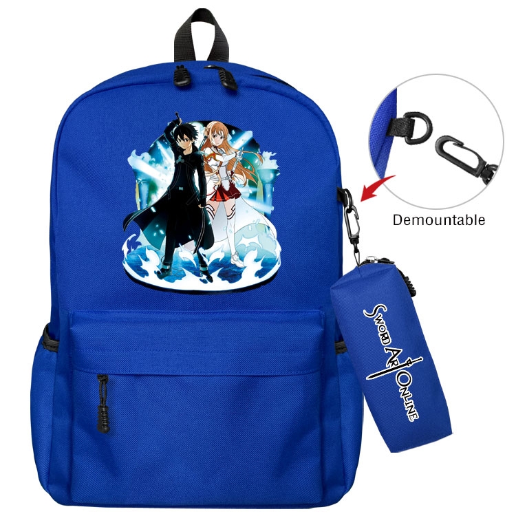  Sword Art Online Cartoon student school bag backpack Pencil Bag combination
