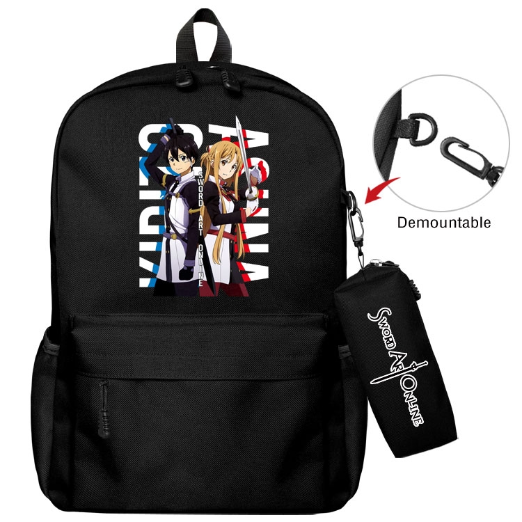  Sword Art Online Cartoon student school bag backpack Pencil Bag combination