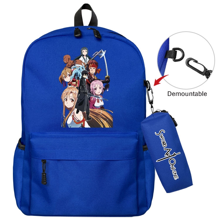  Sword Art Online Cartoon student school bag backpack Pencil Bag combination