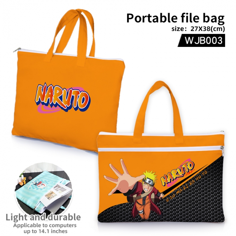 Naruto Anime portable file bag Handbag  27x38cm WJB003