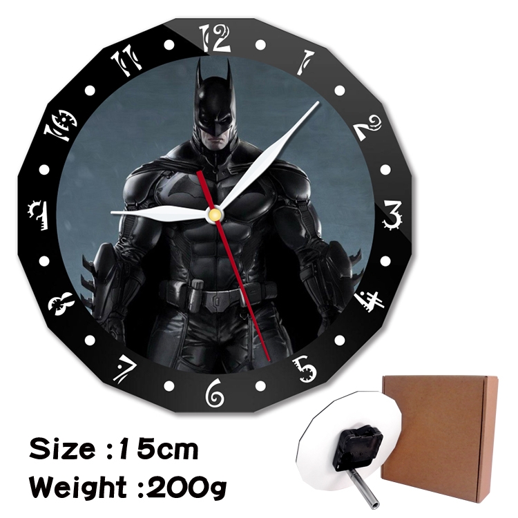 Batman Anime double acrylic wall clock alarm clock 15cm 200g 