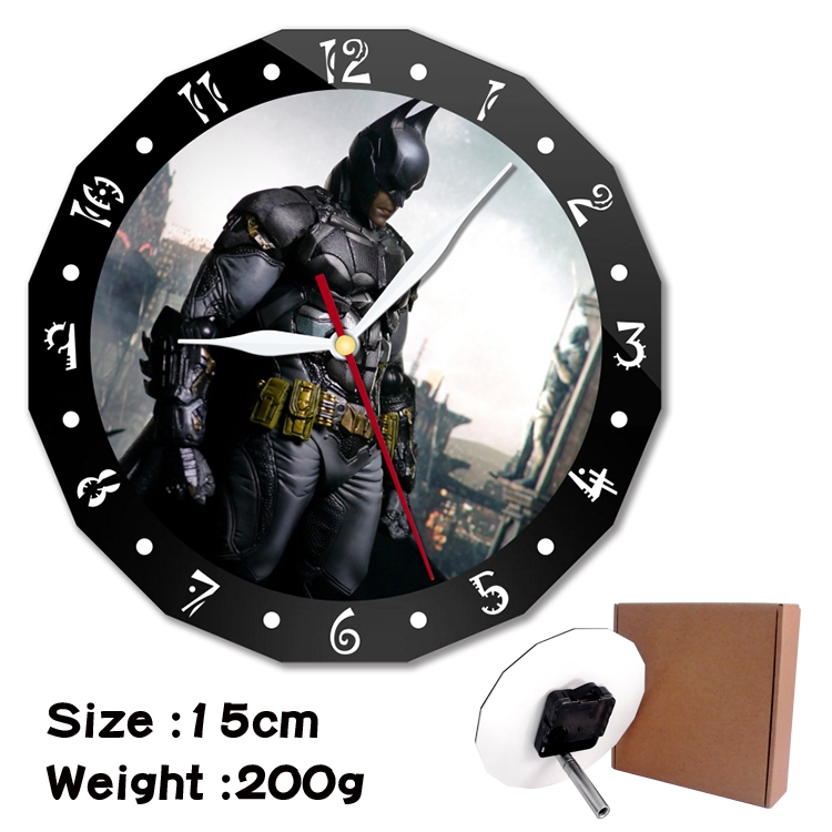 Batman Anime double acrylic wall clock alarm clock 15cm 200g 