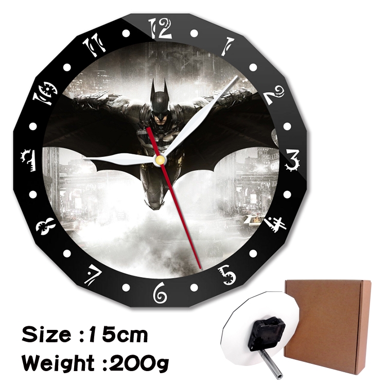 Batman Anime double acrylic wall clock alarm clock 15cm 200g 