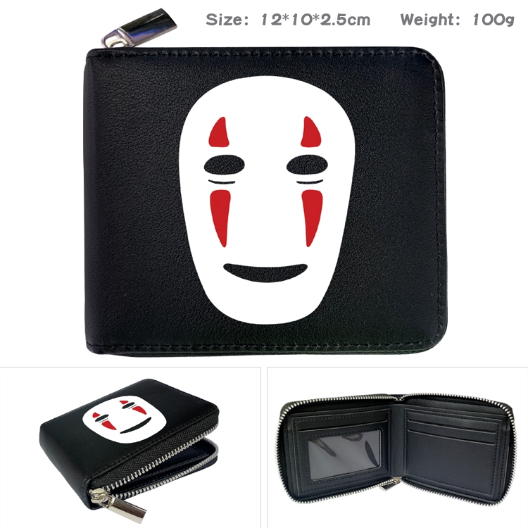 TOTORO Anime Zipper UV printed bi-fold leather wallet 12x10x2.5cm 100g