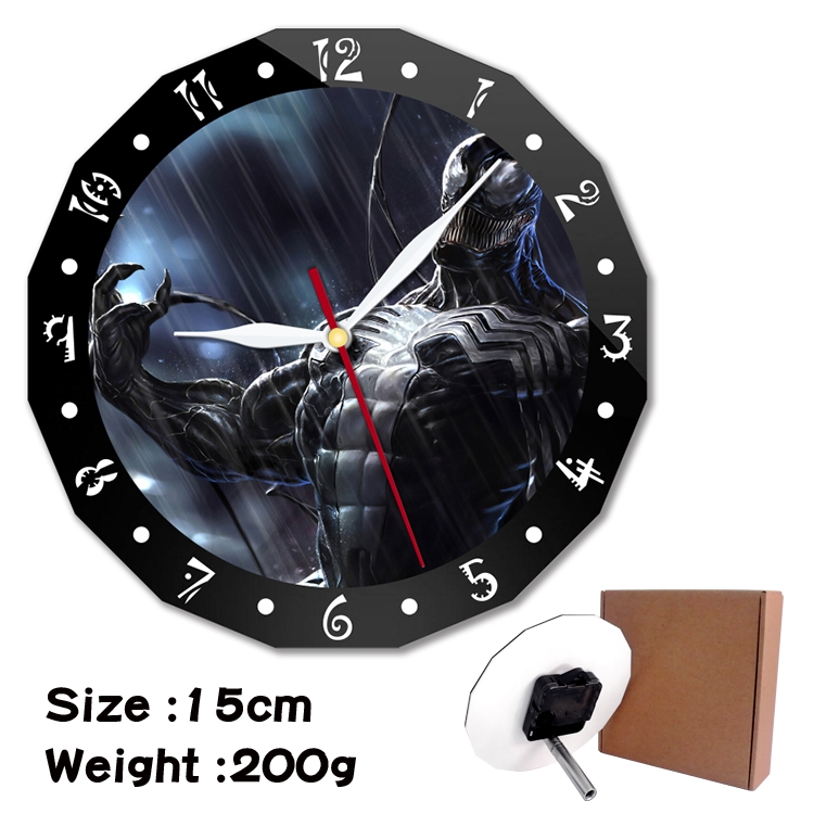 Venom Anime double acrylic wall clock alarm clock 15cm 200g