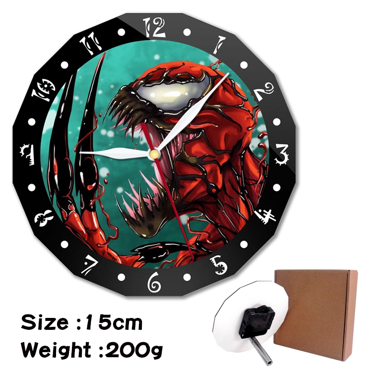 Venom Anime double acrylic wall clock alarm clock 15cm 200g