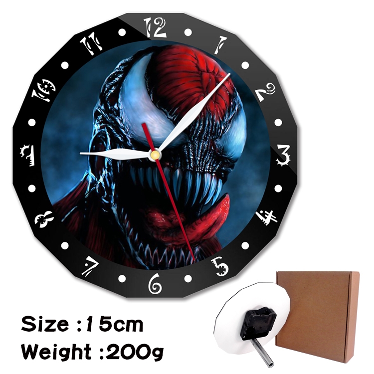 Venom Anime double acrylic wall clock alarm clock 15cm 200g