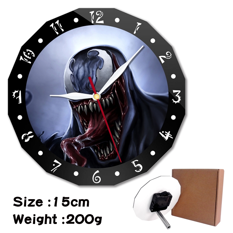 Venom Anime double acrylic wall clock alarm clock 15cm 200g