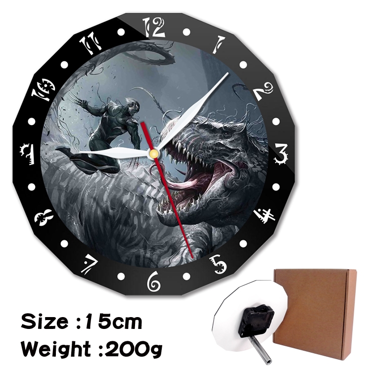 Venom Anime double acrylic wall clock alarm clock 15cm 200g