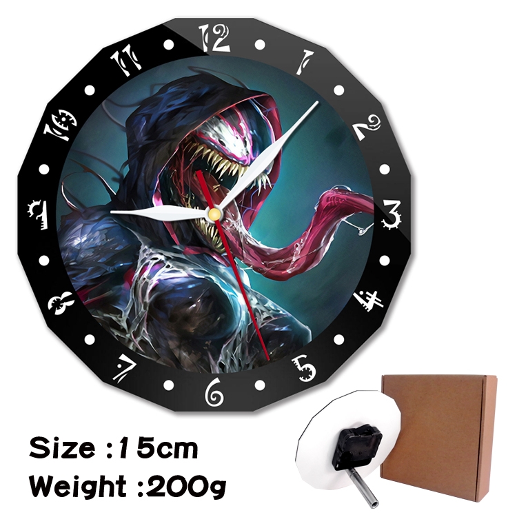 Venom Anime double acrylic wall clock alarm clock 15cm 200g