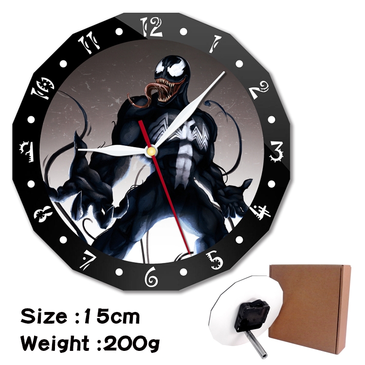 Venom Anime double acrylic wall clock alarm clock 15cm 200g