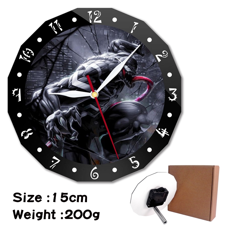 Venom Anime double acrylic wall clock alarm clock 15cm 200g