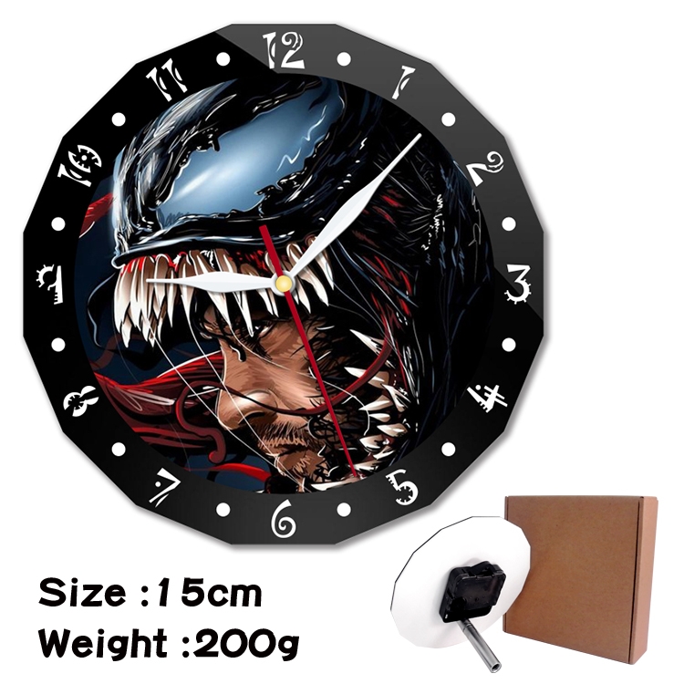 Venom Anime double acrylic wall clock alarm clock 15cm 200g