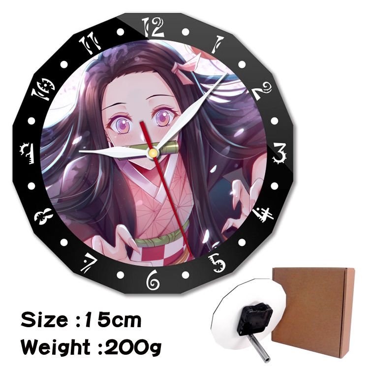 Demon Slayer Kimets Anime double acrylic wall clock alarm clock 15cm 200g
