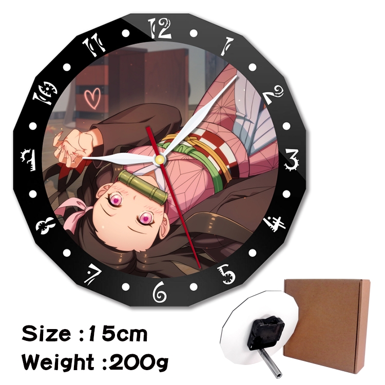 Demon Slayer Kimets Anime double acrylic wall clock alarm clock 15cm 200g