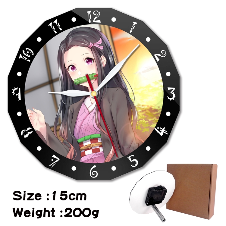 Demon Slayer Kimets Anime double acrylic wall clock alarm clock 15cm 200g