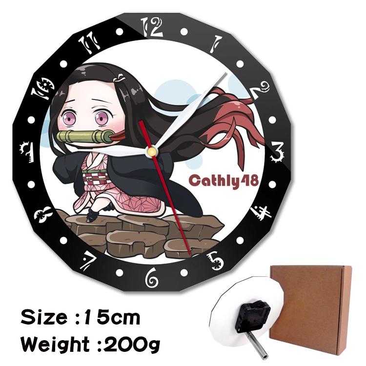 Demon Slayer Kimets Anime double acrylic wall clock alarm clock 15cm 200g