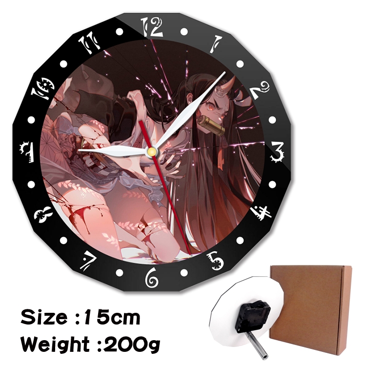 Demon Slayer Kimets Anime double acrylic wall clock alarm clock 15cm 200g