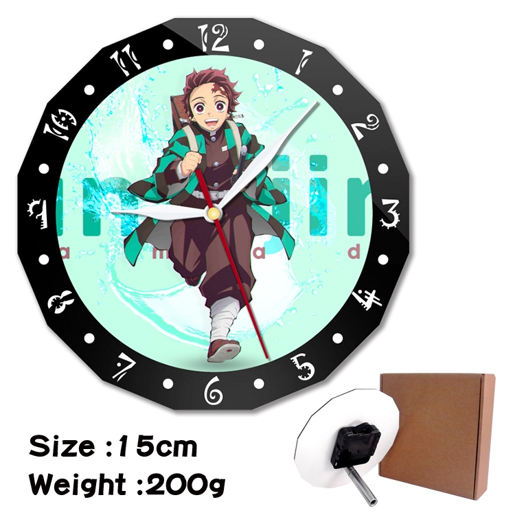 Demon Slayer Kimets Anime double acrylic wall clock alarm clock 15cm 200g