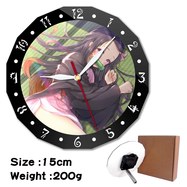 Demon Slayer Kimets Anime double acrylic wall clock alarm clock 15cm 200g