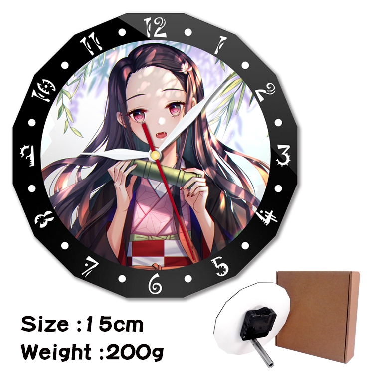 Demon Slayer Kimets Anime double acrylic wall clock alarm clock 15cm 200g