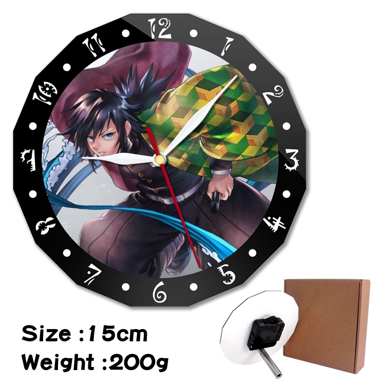 Demon Slayer Kimets Anime double acrylic wall clock alarm clock 15cm 200g
