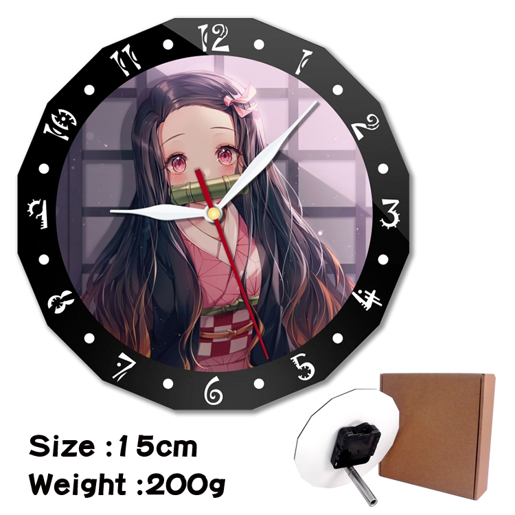 Demon Slayer Kimets Anime double acrylic wall clock alarm clock 15cm 200g