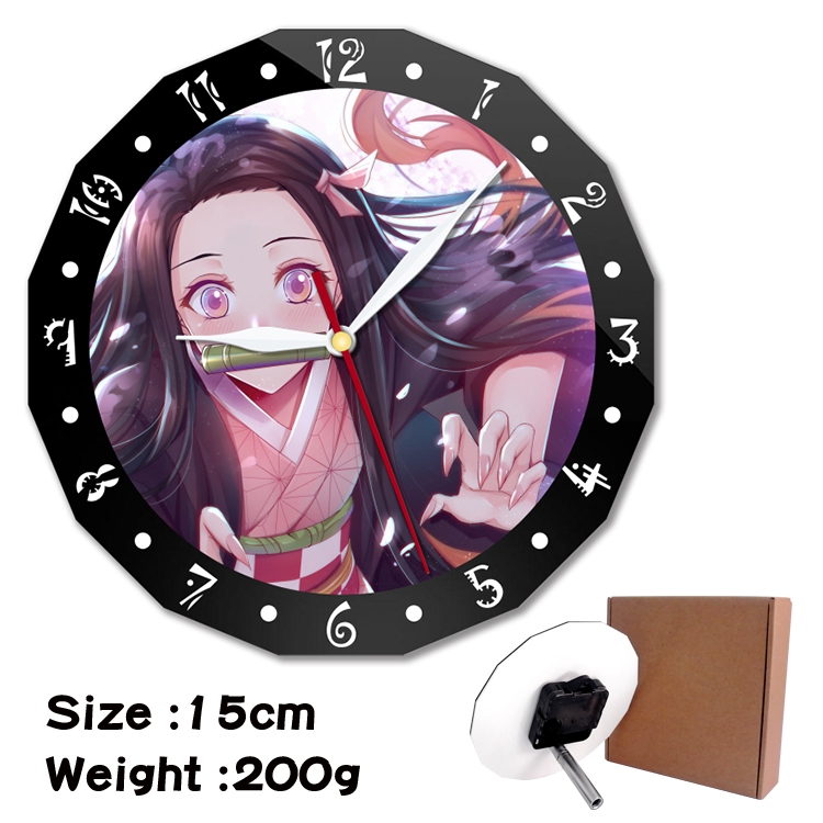 Demon Slayer Kimets Anime double acrylic wall clock alarm clock 15cm 200g
