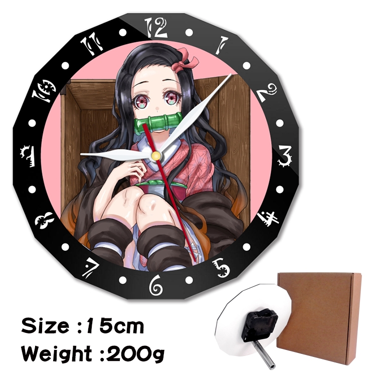 Demon Slayer Kimets Anime double acrylic wall clock alarm clock 15cm 200g