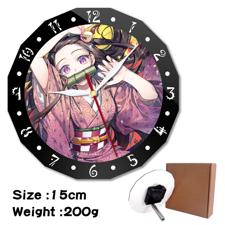 Demon Slayer Kimets Anime double acrylic wall clock alarm clock 15cm 200g