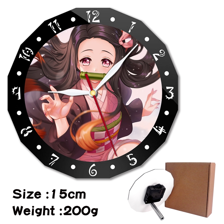 Demon Slayer Kimets Anime double acrylic wall clock alarm clock 15cm 200g