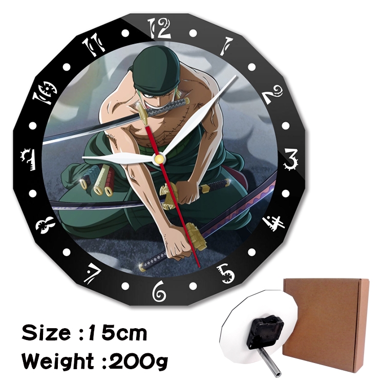 One Piece Anime double acrylic wall clock alarm clock 15cm 200g