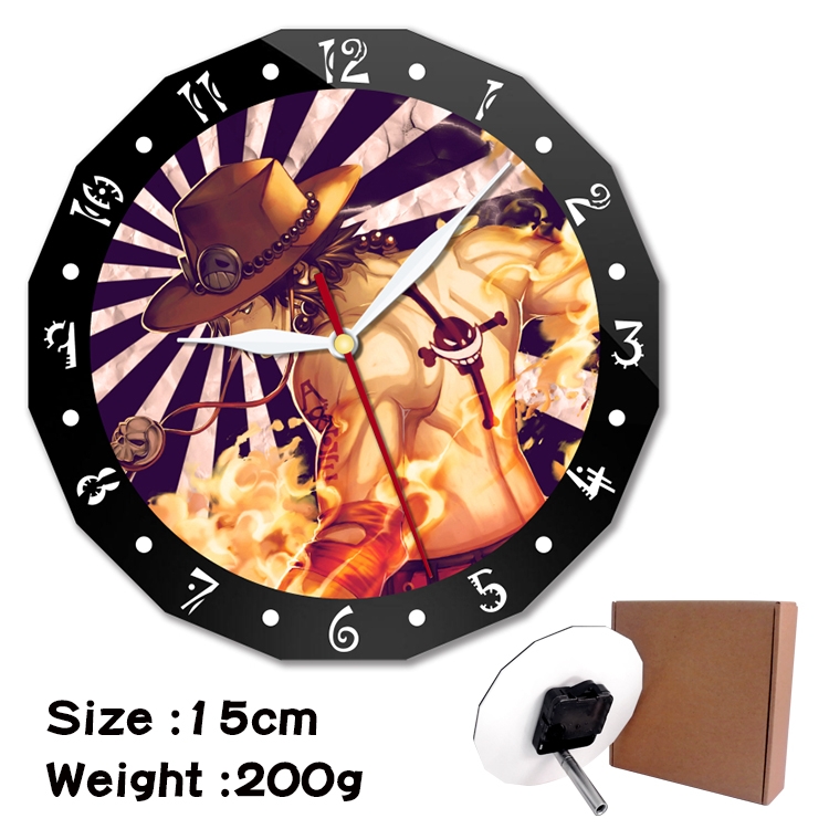 One Piece Anime double acrylic wall clock alarm clock 15cm 200g