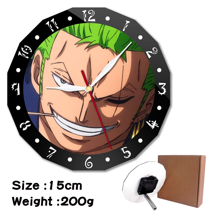 One Piece Anime double acrylic wall clock alarm clock 15cm 200g