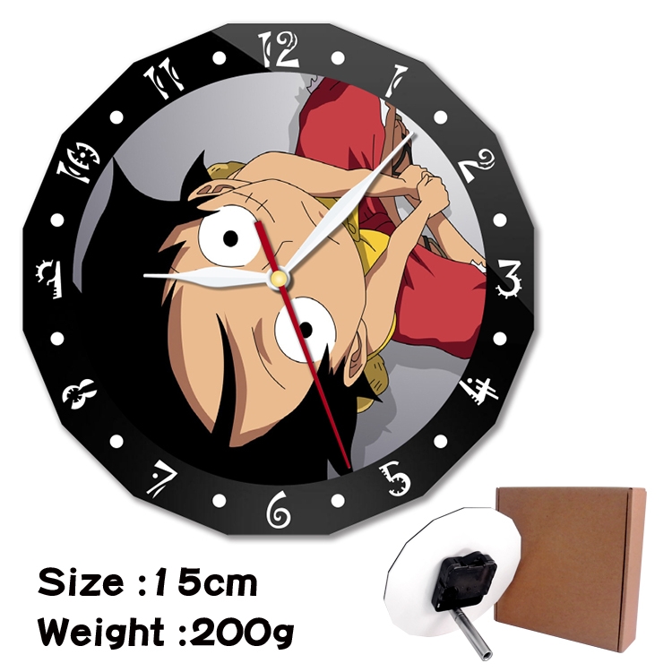 One Piece Anime double acrylic wall clock alarm clock 15cm 200g