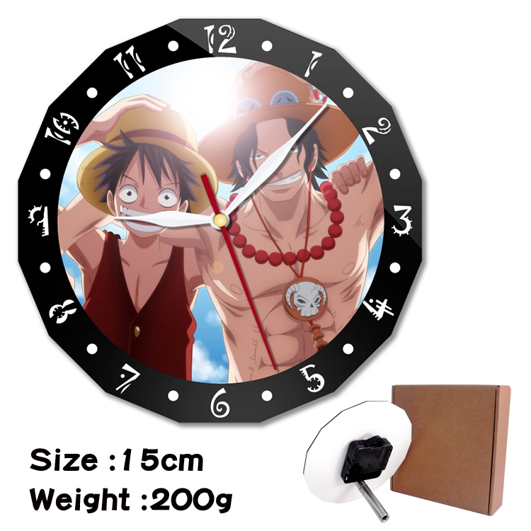 One Piece Anime double acrylic wall clock alarm clock 15cm 200g