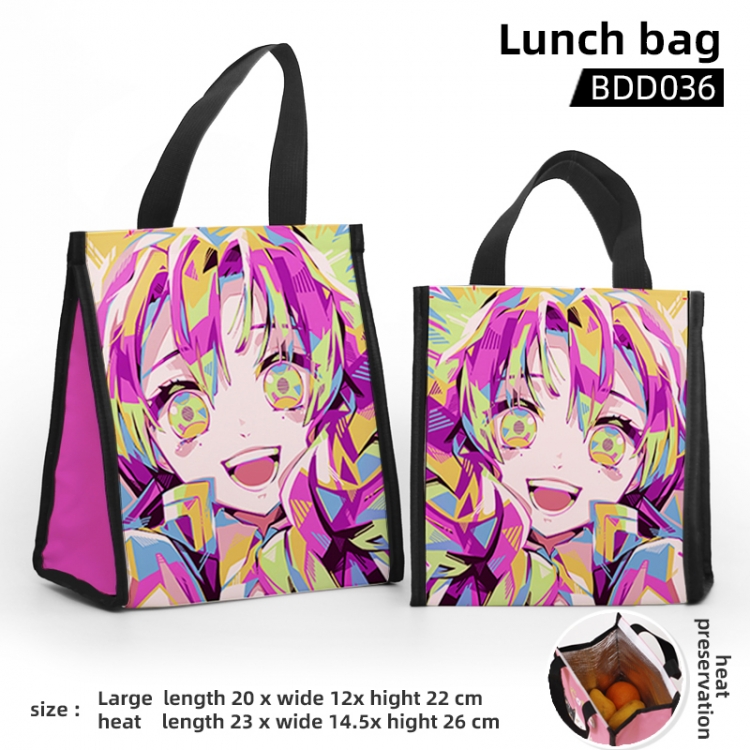 Demon Slayer Kimets Cartoon insulated lunch bag 23X14.5x26CM BDD36