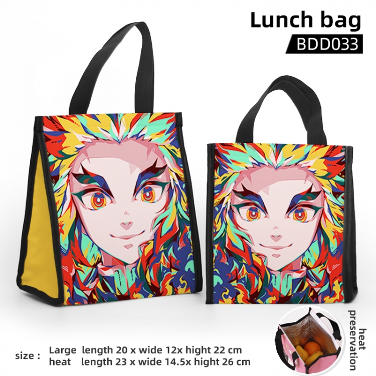 Demon Slayer Kimets Cartoon insulated lunch bag 23X14.5x26CM BDD33